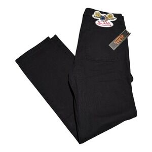 NEW NWT Von Dutch Eyeball‎ Spell Out Patch Double Knee Black Pants Men's 32x32
